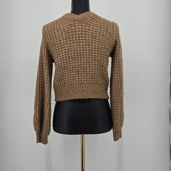Abercrombie & Fitch Cozy Brown Women's Sweater Short Cardigan Size XS - Picture 4 of 10